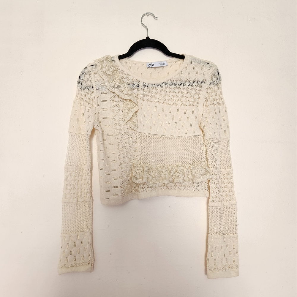 Zara Cream Lace Top